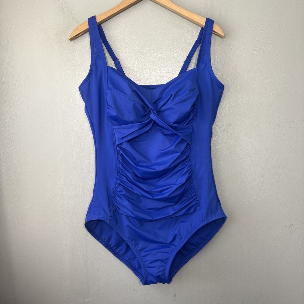 Miracle Brand Swimsuit Plus Size 1X Cobalt Blue One Piece Embrace Your Curves